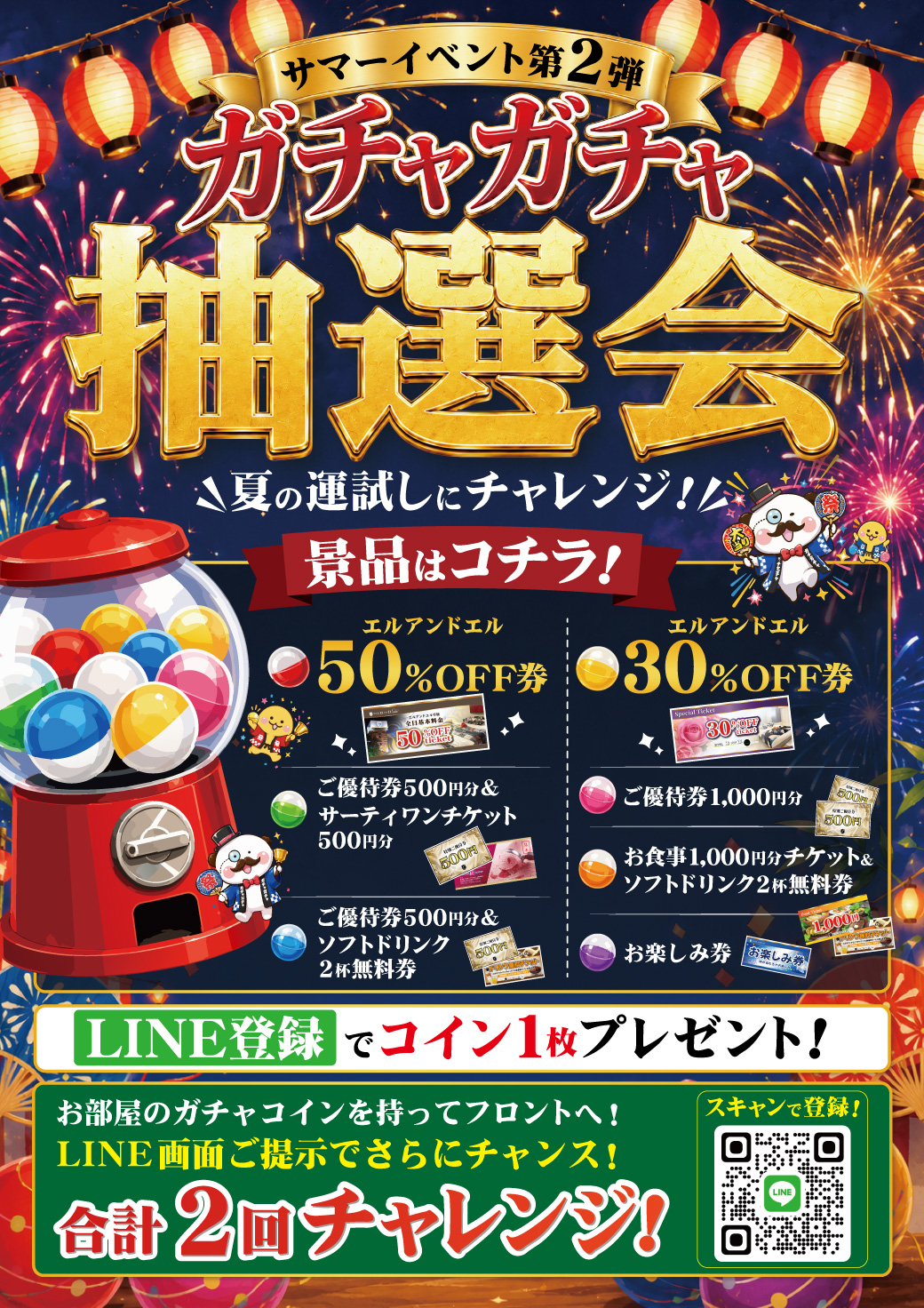 草加店 サマーイベント第2弾 ガチャガチャ抽選会